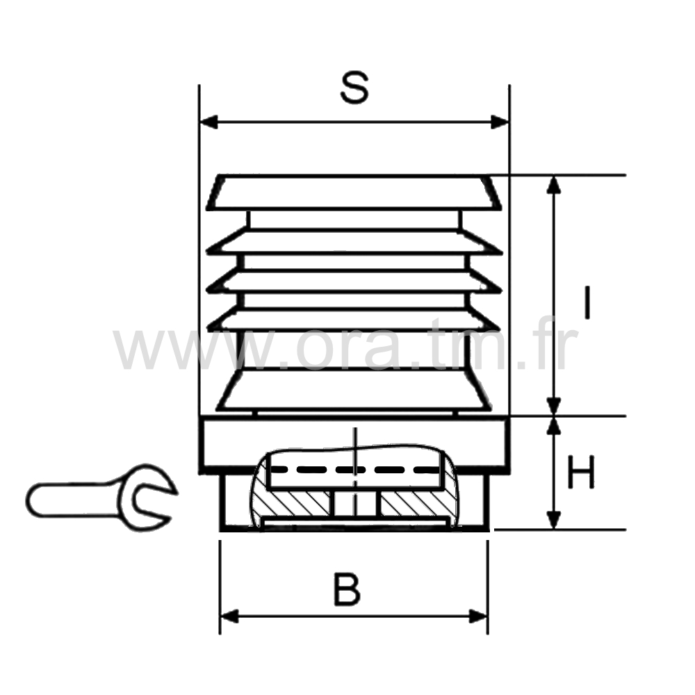 IVCX - INSERT VERIN - TUBE CARRE